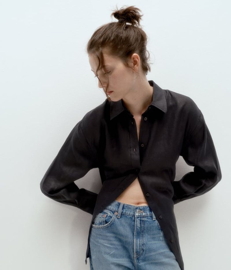 Zara - Black Button Down Shirt for Women