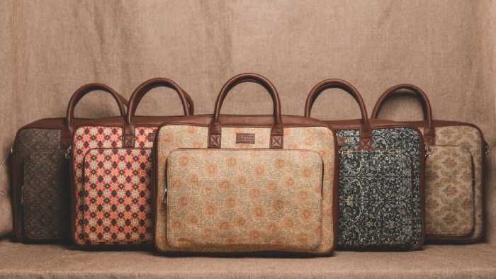 Zouk Printed Handmade Vegan Leather Women Office Laptop Bag